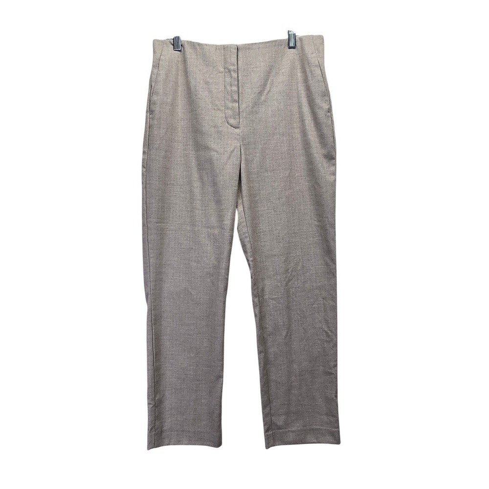 LOFT Womens High‎ Waist Trousers Tan Straight Leg Dress Pants Size 8 Soft Preppy